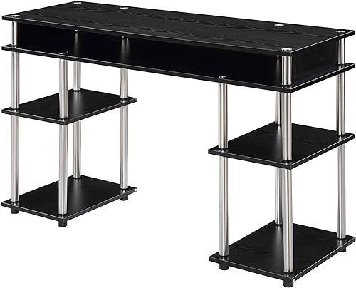 Out top desk choice for the best desks for teens. It's great to assemble - an easy student desk to put together. You might think these brands were from IKEA. A keyboard and PC will fit,along with lighting on the wood top - not glass. It's not a standing desk, nor a treadmill desk but you are shopping for those - you want a homework desk that has shelves and comfortably fits in the corner.