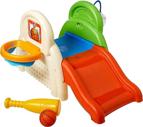Step2 Sportastic Activity Center multicolored with basketball hoop, bat and ball