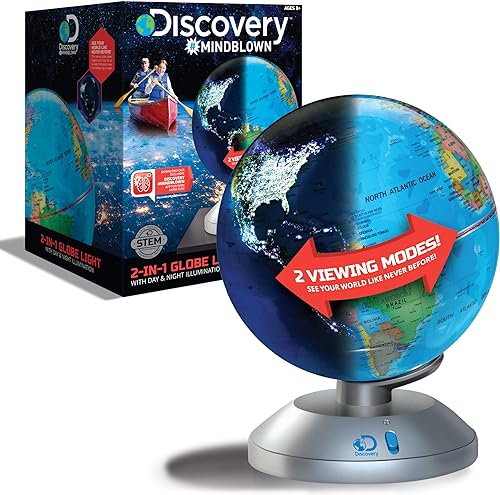 Discovery Kids 2-in-1 World Globe LED Lamp w/Day & Night Modes