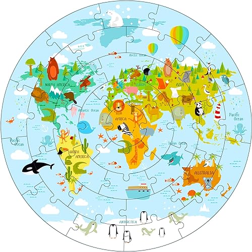 iPlay, iLearn Kids Wooden Solar System Floor Puzzles