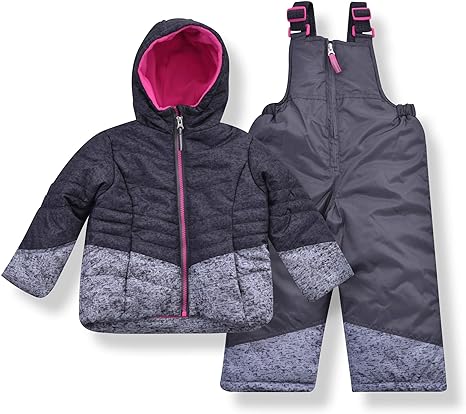 Arctic Quest Puffer Ski Jacket and Snow Bib Snowsuit Set
