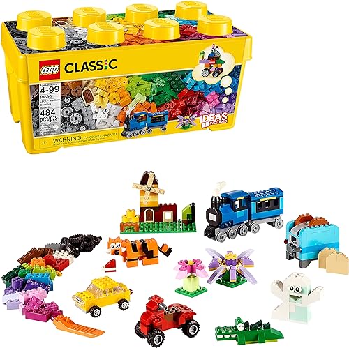 LEGO Classic Medium Creative Brick Box in yellow storage box
