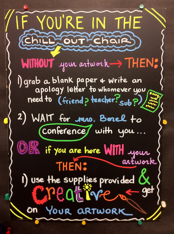 chill out chair art bulletin board