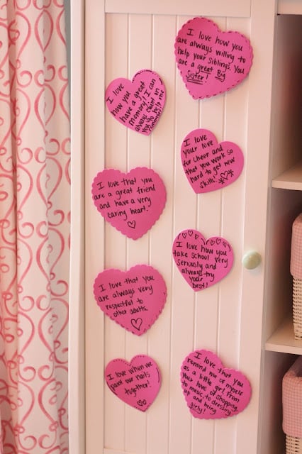 Little Love notes for kids Valentines door decorations