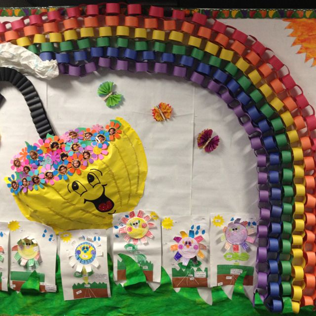 Rainbow Chain Spring Bulletin Board Activities unique bulletin board ideas with rainbow