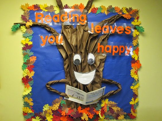 Reading Leaves You Happy Uniqe Bulletin Board Ideas that promote reading in home classrooms, school classrooms and library
