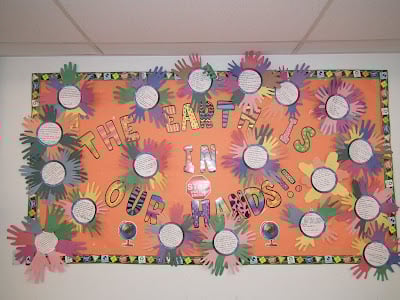 The earth is in our hands Earth poetry for Earth Day bulletin board