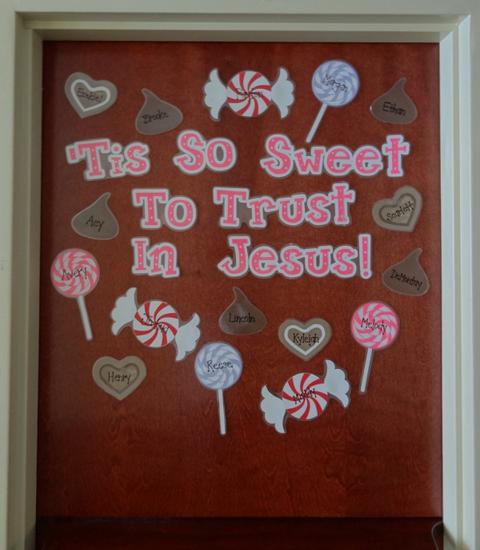 Tis So Sweet To Trust In Jesus Valentines Day Door Display