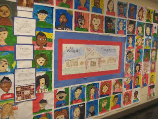 community quilt of self portraits